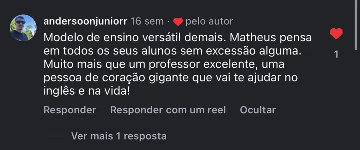Depoimento de aluno