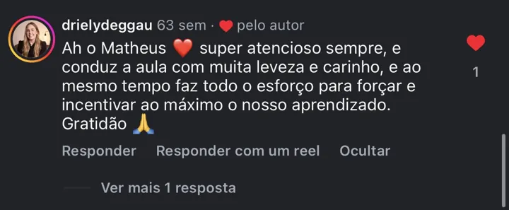 Depoimento de aluno