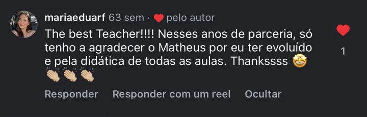 Depoimento de aluno
