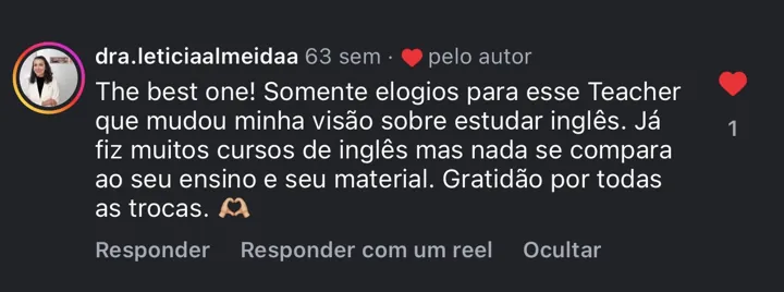 Depoimento de aluno