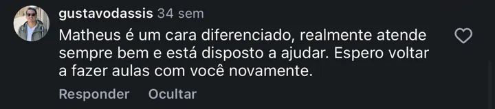 Depoimento de aluno